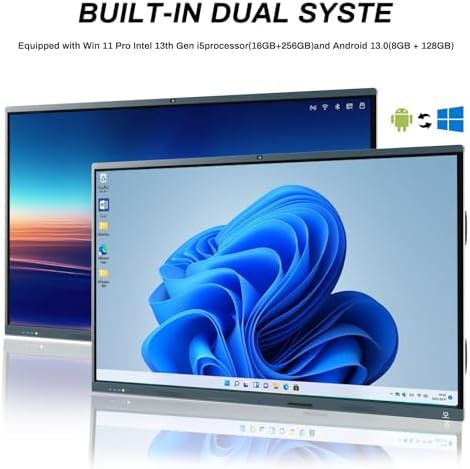Smart Board, 86 Inch 4K Touchscreen Interactive Whiteboard with Windows 11 Pro 13th & Android 13, All in One Computer Display Built in AI Camera and 8 Mics for Office Classroom Home - Image 2