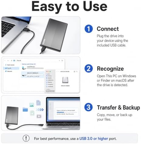500GB External Hard Drive HDD, USB 3.0 Portable Expansion Storage - Image 5