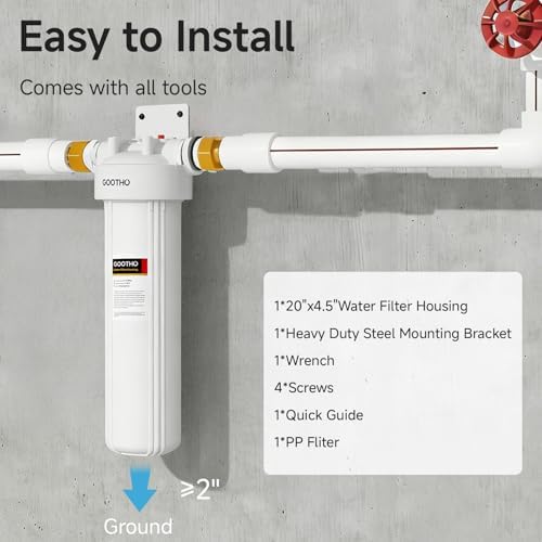Whole House Water Filter Housing with 20"x4.5" PP Sediment Filters - Image 6