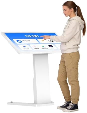 MWE 43 Inch Touch-screen Self Service Kiosk, Floor Standing Digital Signage Display, FHD Information Kiosk, 2 Speakers, Interactive Display for Mall Navigation/Self-Ordering/Advertising/Retail Store by RIXZSIW