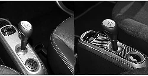 Real Black Carbon Fiber Car Center Console Gear Shifter Panel Decoration Sticker Set Compatible with Benz Smart Fortwo 2011 2012 2013 2014 2015 Auto Interior Accessories 4pcs-Type C - Image 5