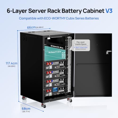 ECO-WORTHY RACK6 V3 Server Rack Battery Cabinet - Image 2