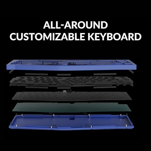 Keychron Q8 65% Alice Layout Barebone Mechanical Keyboard – Full Metal, Wired, Hot-Swappable, QMK Programmable Macros, Mac/Windows/Linux Compatible, RGB, Double-Gasket DIY Kit – Blue - Image 4