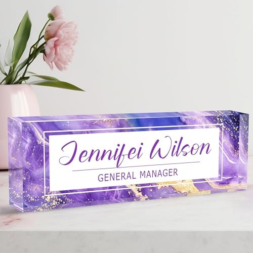 Custom Acrylic Name Plate for Office, Personalized Desk Decor for Women & Men, Employee Appreciation Gifts for Boss, Manager, Teacher, Nurse by AeekdookWoodenPuzzles
