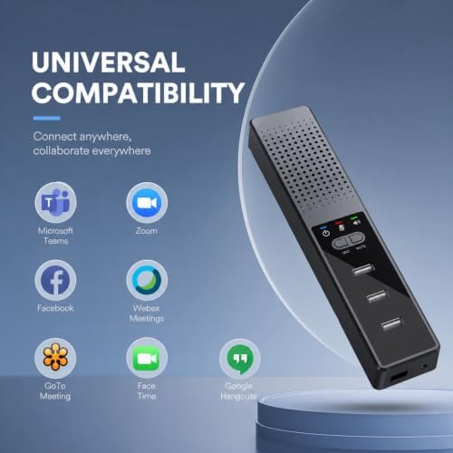 Conference Speakerphone for PC & Laptop, Bluetooth Speakerphone with AI Noise Reduction, 360° Voice Pickup, USB-C Plug and Play, Compatible with Zoom, Microsoft Teams, Skype & Webex - Image 4