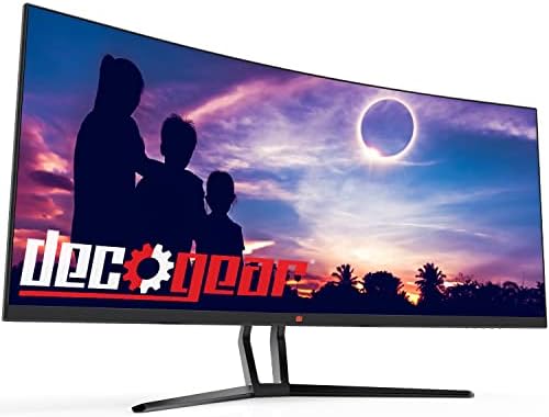 Deco Gear 35" Curved Ultrawide E-LED WQHD Gaming Monitor, 21:9 Aspect Ratio, Immersive 3440x1440 Resolution, 100Hz Refresh Rate, 3000:1 Contrast Ratio (DGVIEW201) by DecoGearUSA