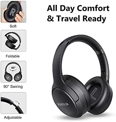 RUNOLIM Active Noise Cancelling Headphones, Wireless Bluetooth Over Ear - Image 4