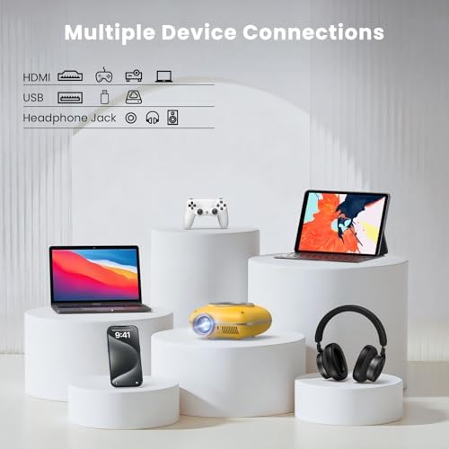 HOMPOW Mini Projector, 1080P Supported Portable Bluetooth projector - Image 5