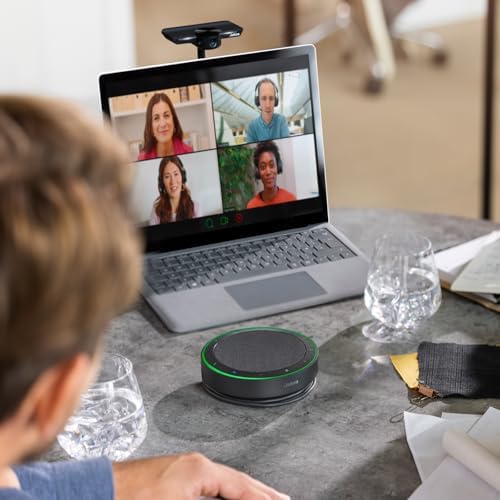 Jabra Speak2 75 SE (Second Edition) Wireless Bluetooth Speakerphone - 4 Noise-Cancelling Mics, 65mm Speakers - New Linking Feature - USB-A Dongle - Works with Zoom and Google Meet - Dark Grey - Image 2