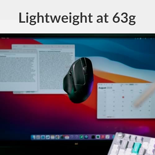 Keychron M7 Wireless Mouse, 26K DPI, 2.4 GHz/Bluetooth/Wired, 63g, Black - Image 4