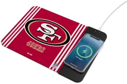 SOAR NFL Official Established Primary Logo Wordmark Home Office Wireless Charging Mouse Pad Mat 11.8" x 8.6" (San Francisco 49ers) by SOAR