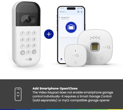 myQ Smart Garage Door Video Keypad with Wide-Angle Camera,Customizable PIN Codes,and Smartphone Control–Take Charge of Your Garage Access Works with Chamberlain, LiftMaster and Craftsman openers,White - Image 6