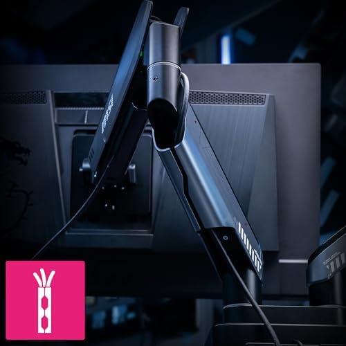 MSI MPG MT201DR V2-Premium RGB Dual Monitor Stand Arms,17-35" Support,VESA Compatible,Adjustable Heavy Duty Gas Spring Mount,44 lbs per Screen Capacity,Clamp&Grommet,Quick Release Plate-Gray - Image 6