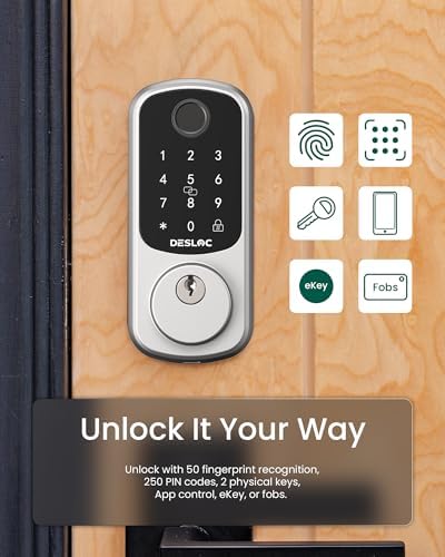 DESLOC B200 Fingerprint Smart Door Lock, Keyless Entry Deadbolt - Image 2