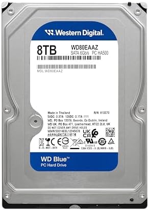 Western Digital 8TB WD Blue PC Internal Hard Drive HDD - 5640 RPM, SATA 6 Gb/s, 256 MB Cache, 3.5" - WD80EAAZ - Image 2