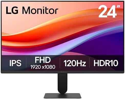 LG 24U411A-B 24-inch Full HD (1920 x 1080) IPS Computer Monitor, 120Hz, HDR10, Reader Mode, Flicker Safe, HDMI, Slim Stand Base, Black by Unknown