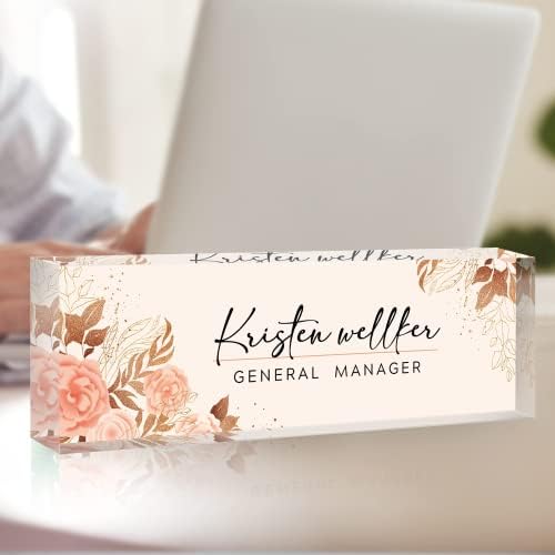 Personalized Office Name Plate for Desk, Custom Employee Appreciation Gifts, Acrylic Desk Name Plate Funny, Desk Decorations Gift, Acrylic Desk Ornaments (Style-Pink) - Image 6