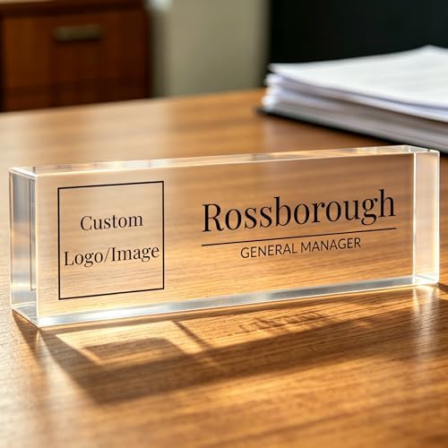 Custom Name Plate for Desk, Desk Name Plate Personalized, Acrylic Desktop Ornament, Stylish Office Decor, Appreciation Present for Boss, Social Worker, Teacher, Nurse, Employee by Unknown