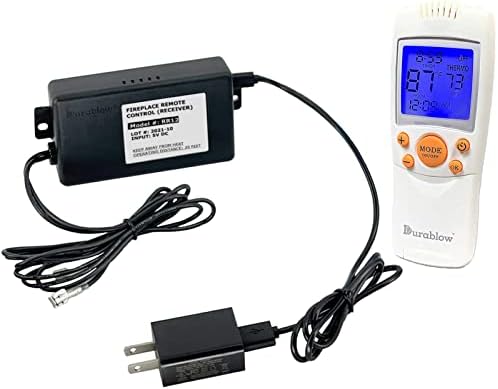 Durablow TR2004 Gas Fire Fireplace On/Off Remote Control Kit + Thermostat + Timer + Backlit Transmitter for Millivolt Valve, IPI Module, Thermostat + Backlit Transmitter, 100-240VAC Input by Durablow