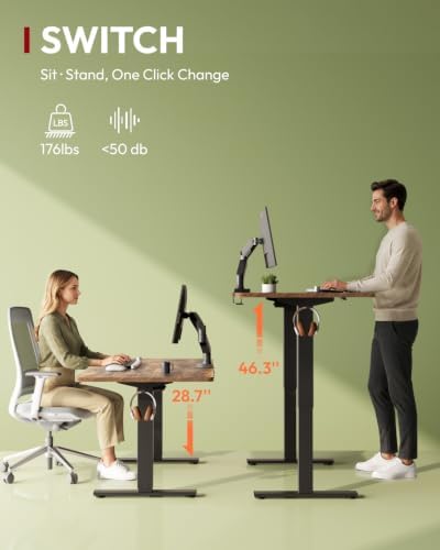 SANODESK One-Piece 48 x 24'' Electric Height Adjustable Standing Desk - Image 2