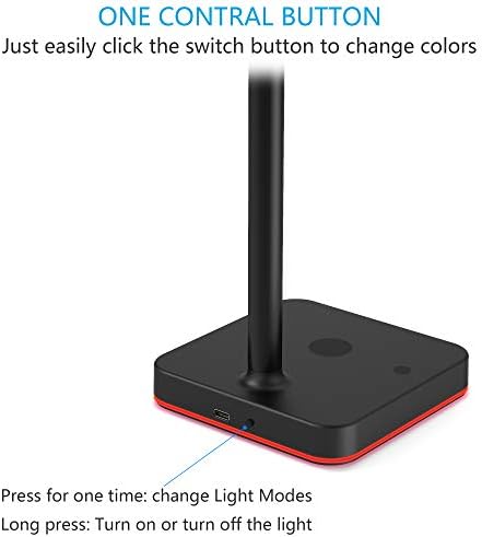 KAFRI RGB Headphone Stand with Wireless Charger Desk Gaming Headset Holder Hanger Rack with 10W/7.5W Fast Charge QI Wireless Charging Pad - Suitable for Gamer Desktop Table Game Earphone Accessories - Image 5