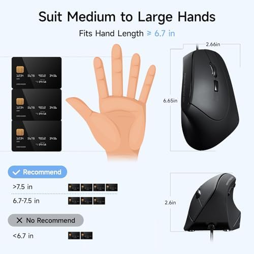SANWA Wired Ergonomic Vertical Mouse, Silent Click & Remap with Software - Image 7