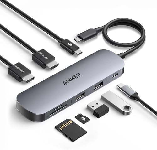 Anker Nano Laptop Docking Station Dual Monitor,8-in-1 USB C Hub for Windows by Anker