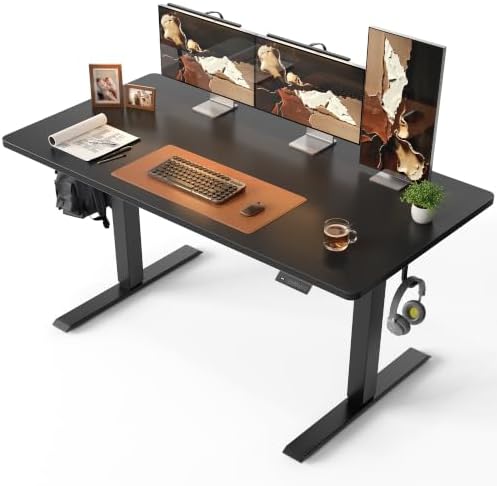 CubiCubi 55 x 28 Large One-Piece Electric Adjustable Standing Desk, Black by CubiCubi