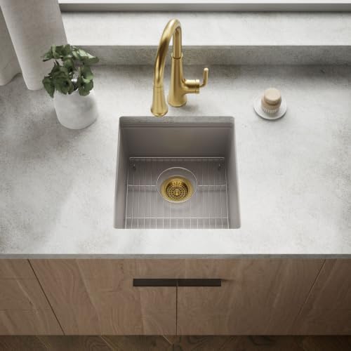 KOHLER Billings 18" Undermount Bar Sink, Single Bowl, Neoroc Composite, Matte Finish, Compact Prep Sink for Wet Bar or Kitchen Island, Matte Taupe, K-33711-CM3 - Image 2