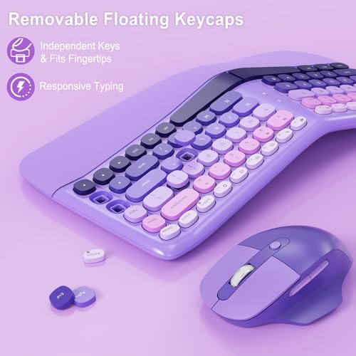 Ergonomic Wireless Keyboard Mouse, Mechanical Gaming Set with Wrist Rest - Image 3