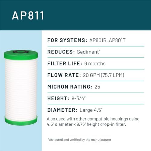 3M Aqua-Pure AP800 Series Whole House Water Filter Drop-in Cartridge AP811 - Image 2