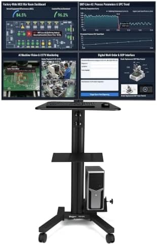 Yescom NexusX Commander Rolling Computer Cart 4-Monitors Industrial by Yescom