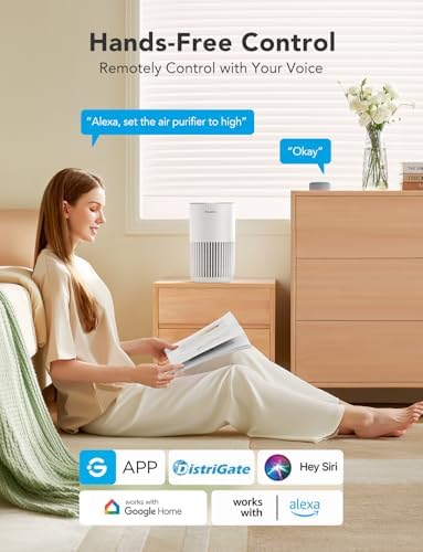 GoveeLife Smart Mini Air Purifier for Bedroom, with App & Alexa Control - Image 2