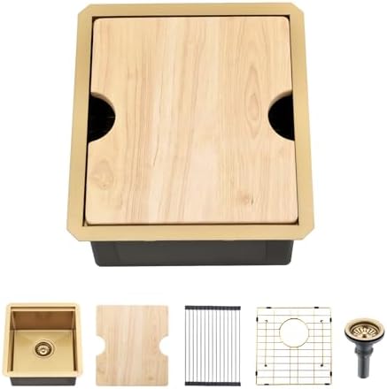 Undermount Gold Bar Sink, 12 x 15 inch by BoomHoze