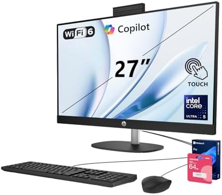 HP 27" Touchscreen Ultra 5 225U All-in-One Desktop, 16GB DDR5 512GB SSD by Unknown