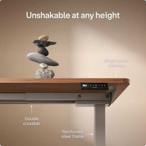 Desktronic HomePro Standing Desk 60x30 — Made in Europe, Ergonomic Sit Stand Home Office Desk, Electric Height Adjustable, Dual Motor, USB & USB-C Charging, Wobble-Free, Touchscreen, 3 Memory Presets - Image 3