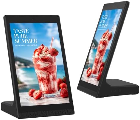 10.1" Desktop Digital Signage Display, L-Shaped HD Touch Screen Kiosk, LedArt App Remote Management, Commercial Advertising Display for Retail, Restaurant, Hotel (WiFi/Ethernet/USB) by Unknown