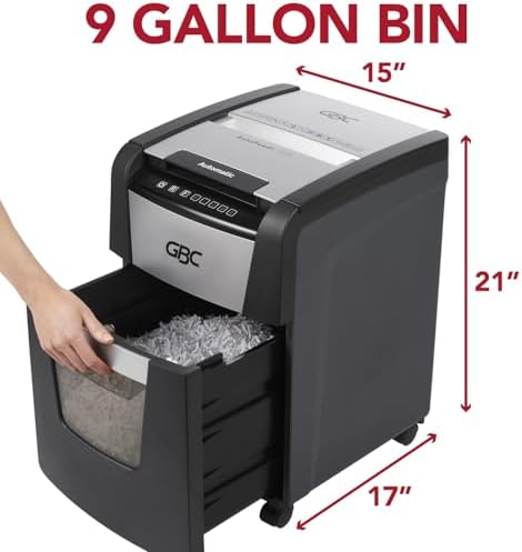GBC Paper Shredder, Auto Feed+, 100 Sheet Capacity, Super Cross-Cut, Home Office Shredder, 100X (WSM1757602) - Image 6