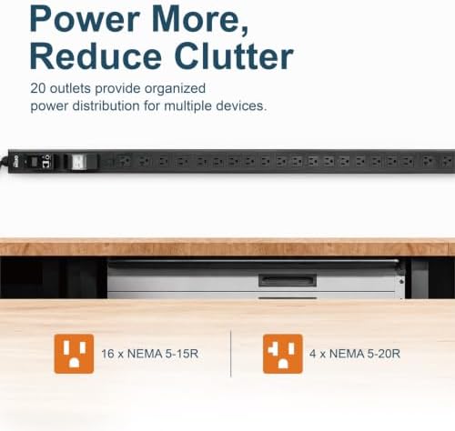 Tecmojo 20A 20-Outlet 0U Metered PDU, 5-15R/5-20R, RS485 Modbus RTU - Image 6