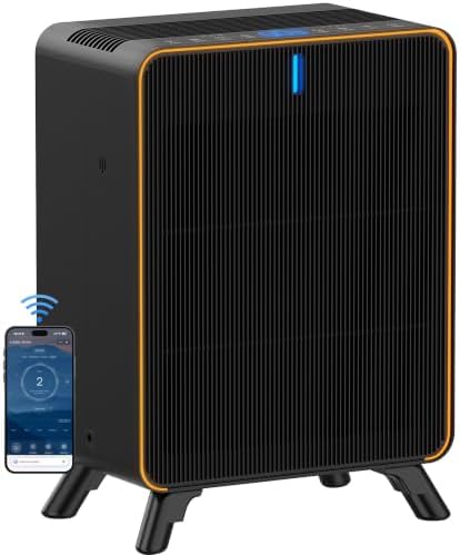 Smart APP Air Cleaner Large Room Air Purifiers 2450 sq.ft, Black by Unknown