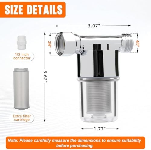 40 Micron Brass Sediment Filter, Reusable Sediment Water Filter for Washing Machine, Shower,Gardens, Well Water Traps Sand Particles, Rust, and Copper Shavings (Chrome) - Image 2