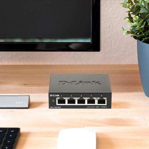 D-Link 5-Port Gigabit Smart Managed Ethernet Switch, L2, VLANs, QoS, IGMP Snooping, LAG, Web UI, Sturdy Metal with Shielded Ports, Desktop, Fanless, NDAA/TAA, Lifetime Product Coverage (DGS-1100-05V2) - Image 3