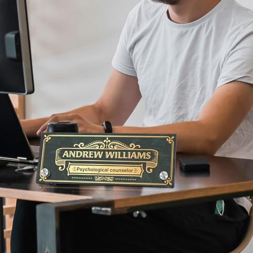 Personalized Acrylic Office Desk Name Plate with Standoff Barrels - Image 2