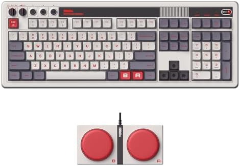 8BitDo Retro 108 Mechanical Keyboard with 108 Keys and Integrated Numpad, Bluetooth/2.4G/USB-C Hot Swappable Wireless Gaming Keyboard for Windows and Android - N Edition by Unknown