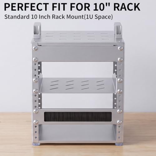 1U Brush Panel Cable Management for 10" Sturdy Stackable Network Rack - Image 4