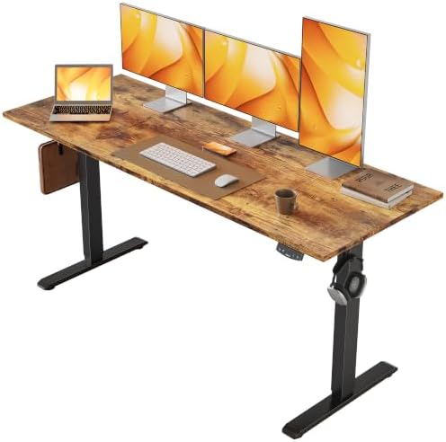 Agilestic 60*24 Inch Height Adjustable Electric Standing Desk, Rustic Brown by Agilestic