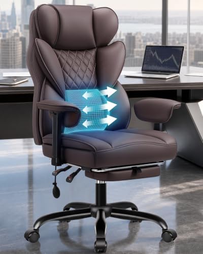 Office Chair, Big and Tall Executive Chair with Adjustable Lumbar Support - Image 2