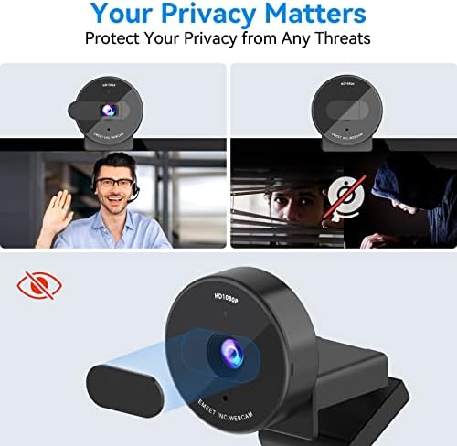 EMEET C950 Webcam for PC, 1080P Webcam with Microphone&Privacy Cover, Auto Light Correction, 70° FOV for Personal Use, Plug&Play Web Cam Protect Data, Perfect for Office Professionals&Remote Workers - Image 6