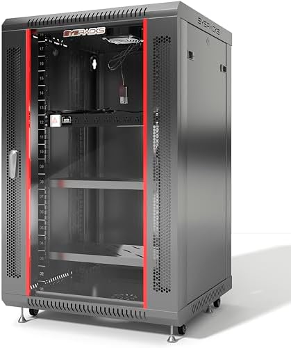 18U Wall Mount Server Rack Cabinet – 19" Network Rack Enclosure, 18" Deep Data Rack Cabinet with Fan, PDU & Shelf for IT Equipment, Switches and Patch Panel by SYSRACKS