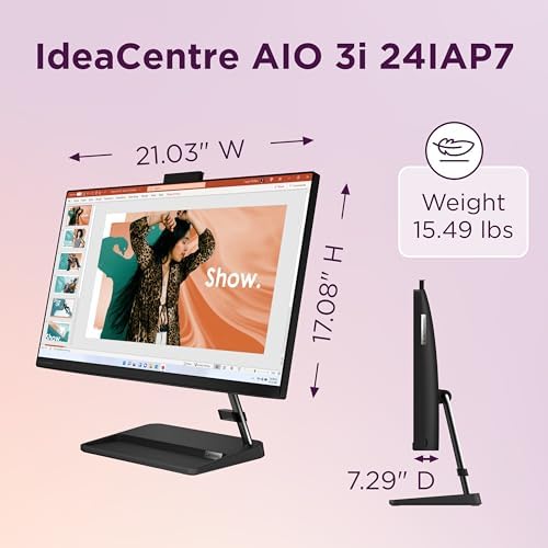 Lenovo IdeaCentre AIO 3i, 23.8” FHD Display, Intel Core i5-13420H, Intel UHD Graphics, 16GB RAM, 512GB, 1920x1080 px, Calliope Wireless Keyboard and Mouse, Windows 11, Black - Image 7
